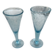 Pair of sky blue chalice or flute glasses