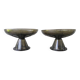 Pair of tazza glass compote cups, circa 1950 - 1970