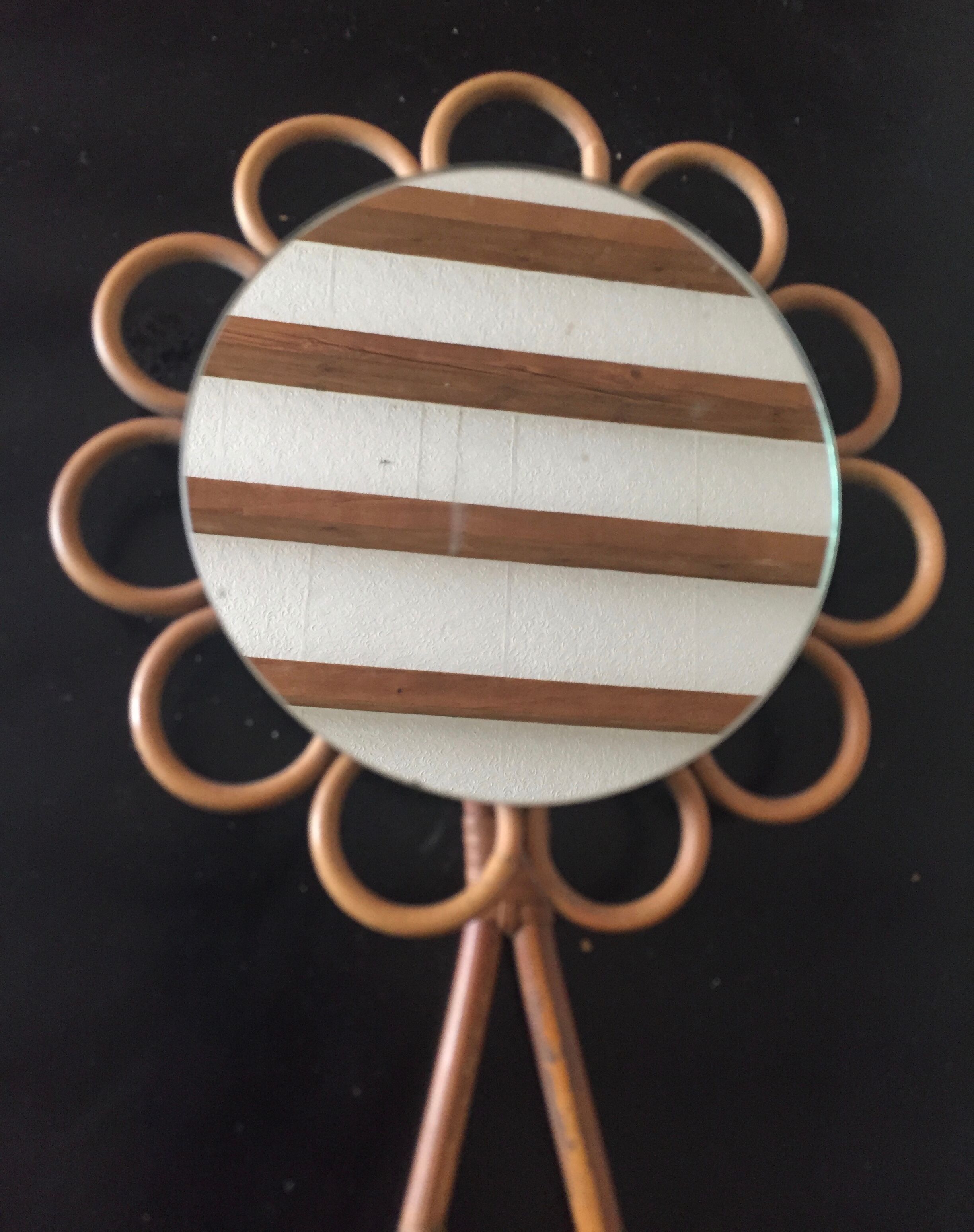 Hand rattan mirror 15x28cm