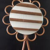Hand rattan mirror 15x28cm