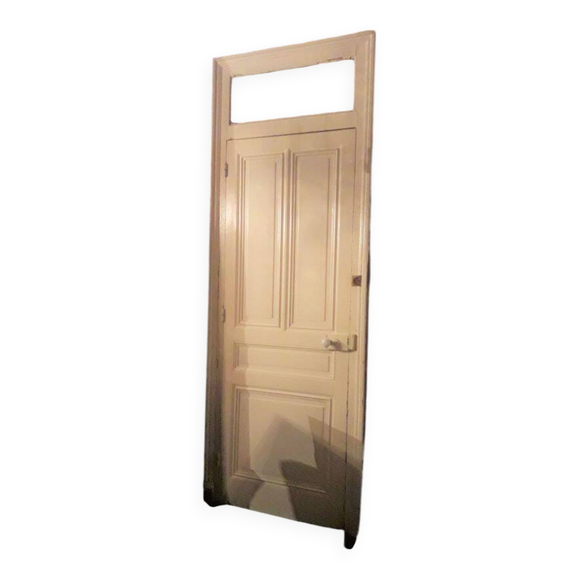 Haussmannian door 83x220.5cm with an old glazed transom frame.