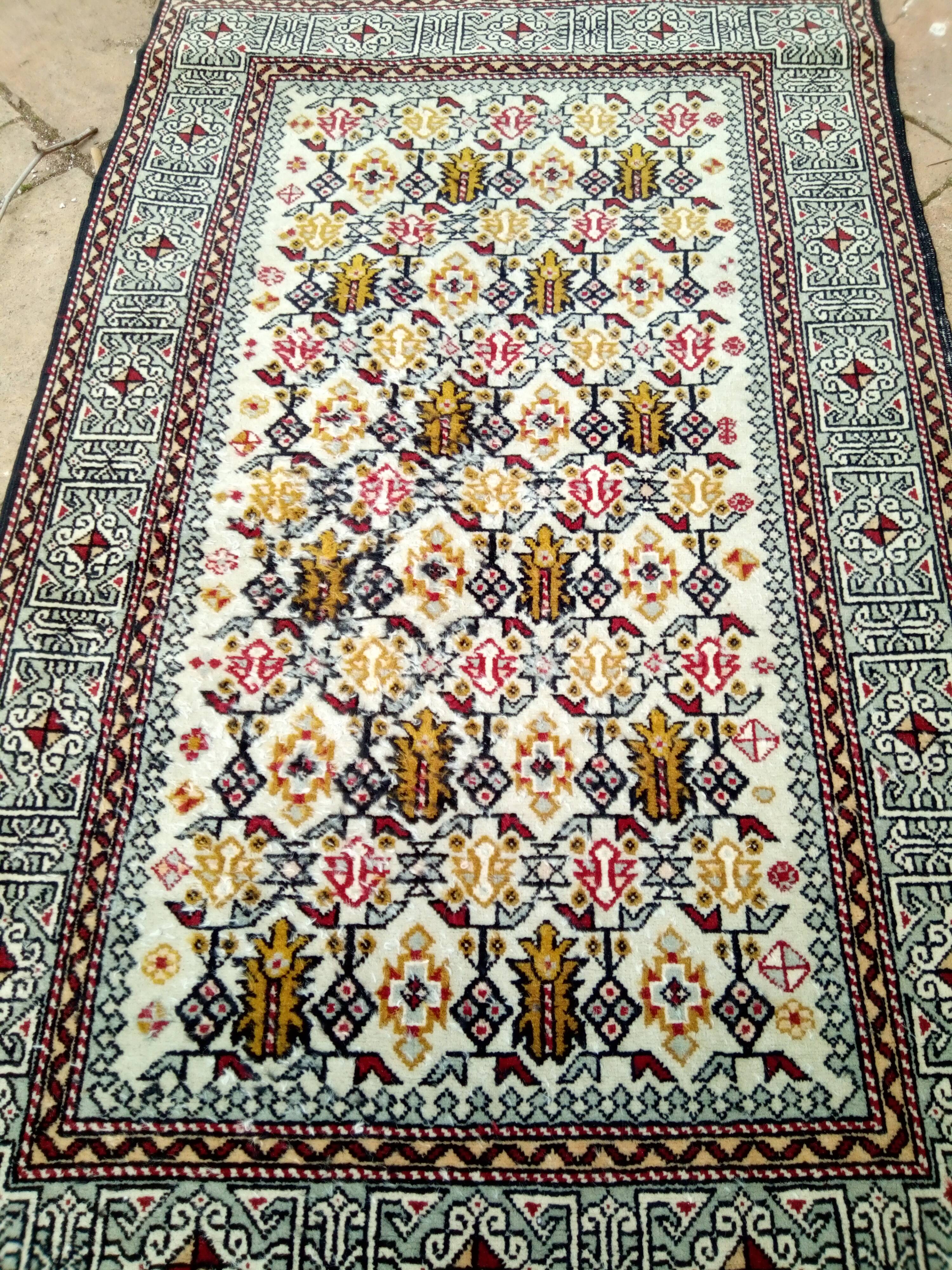 Ancient oriental carpet handmade 135 x 81cm