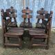6 brutalist chairs in solid oak
