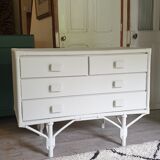 Rattan and bamboo chest of drawers