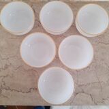 Series of vintage ramekins in white opaline Arcopal