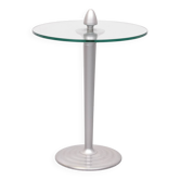 Table d'appoint ronde post-moderne en verre 1980