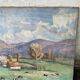 Large painting by Mr. Canet - Countryside landscape with cows