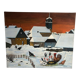 Oil on canvas mountain landscape and snow