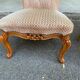 2 bergères fauteuils Louis XV tissu velours rosé
