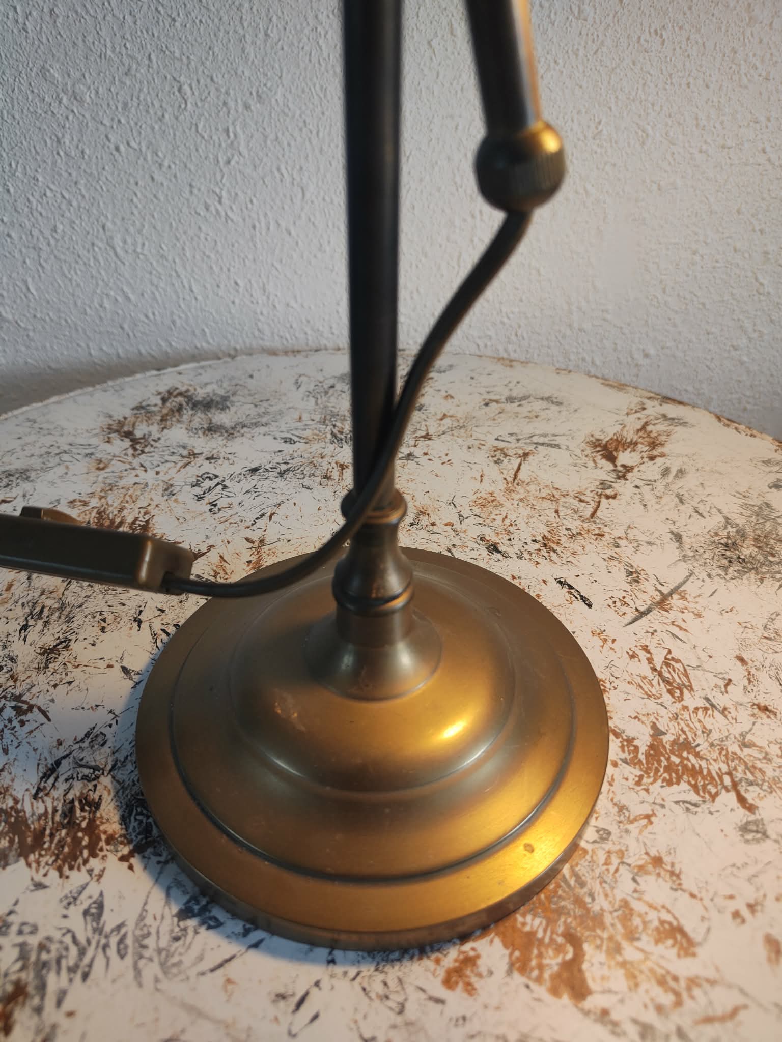 Brass articulated lamp with glass paste signed art of France.