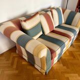 Multicolored fabric sofa