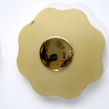 Set of three wall lamps by Fabbian in murano glass and brass. Italy 1970s