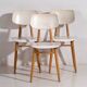 Chaises blanches vintage (vers 1960). Ensemble 3 pièces #1