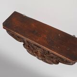 Antique wooden wall mounted carved console, France ca. 1850