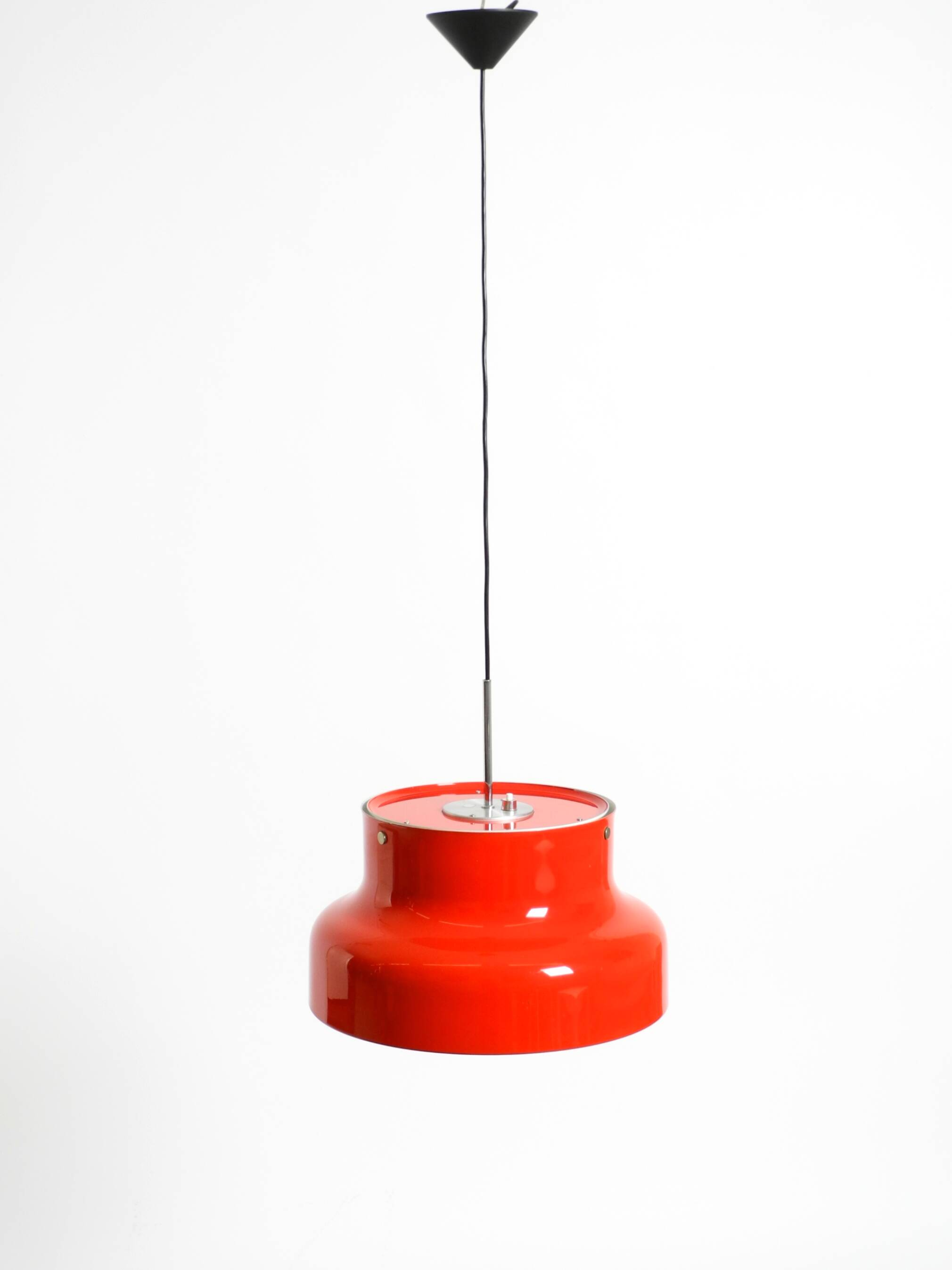 Large original 1960s red Bumling ceiling lamp by Anders Pehrson for Ateljé