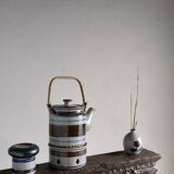 Mid-century striped ceramic teapot set | Scandinavia