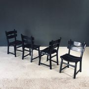 Brutalist dining chairs by Dittmann for Awa Radbound, Netherlands, 1970s, set of 6.
