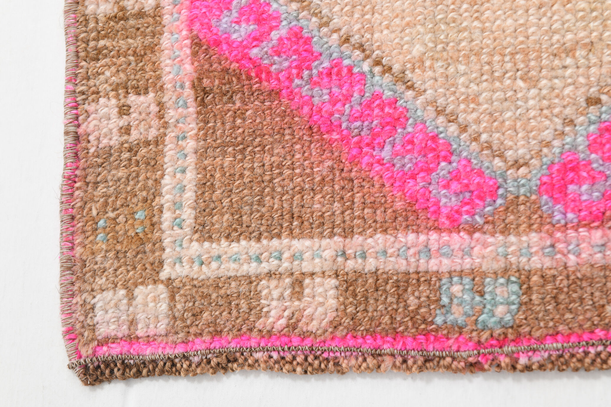 Handmade Wool İn Vintage Door Mat Rug