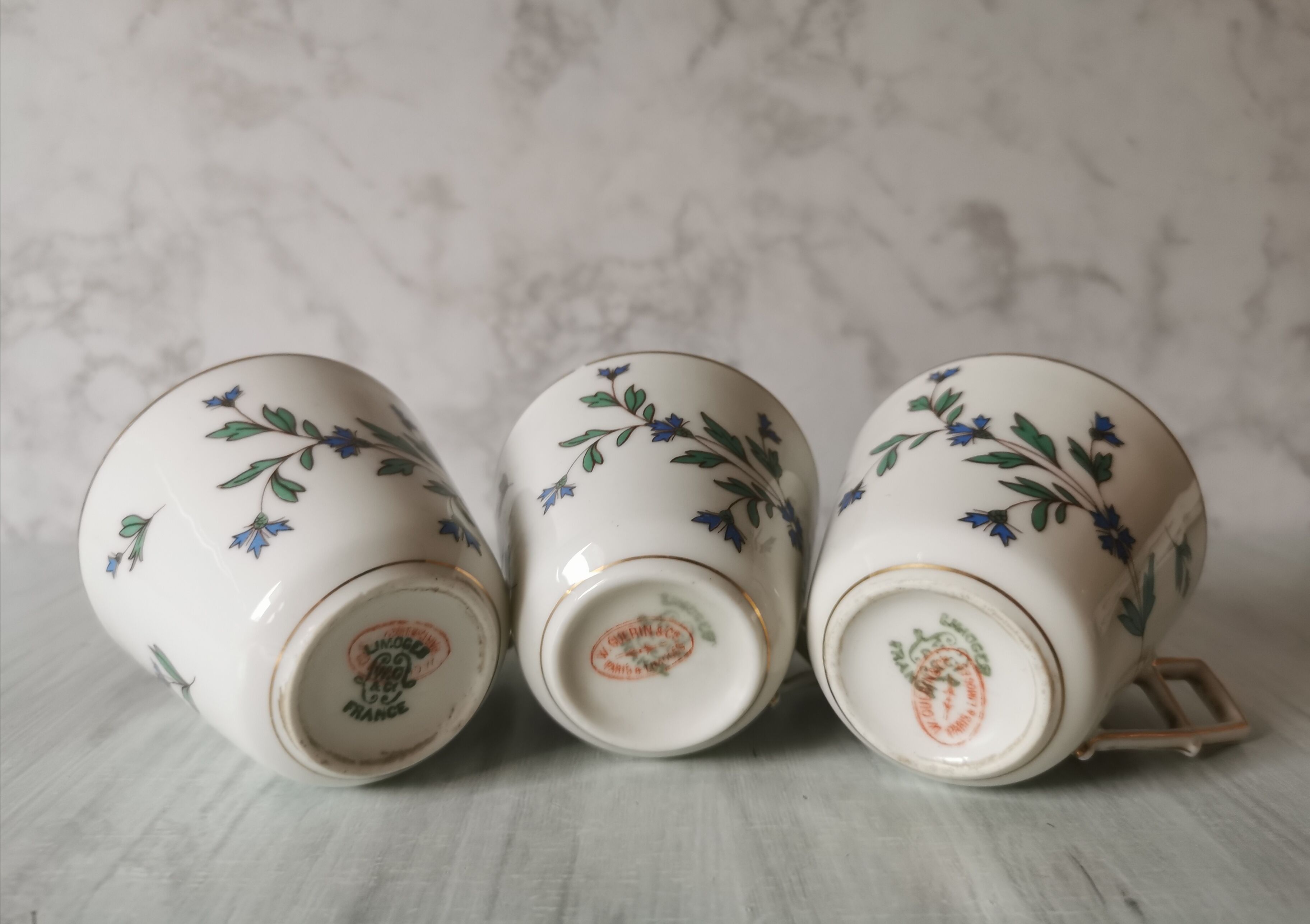 Porcelain barbel tea set Limoges Guérin