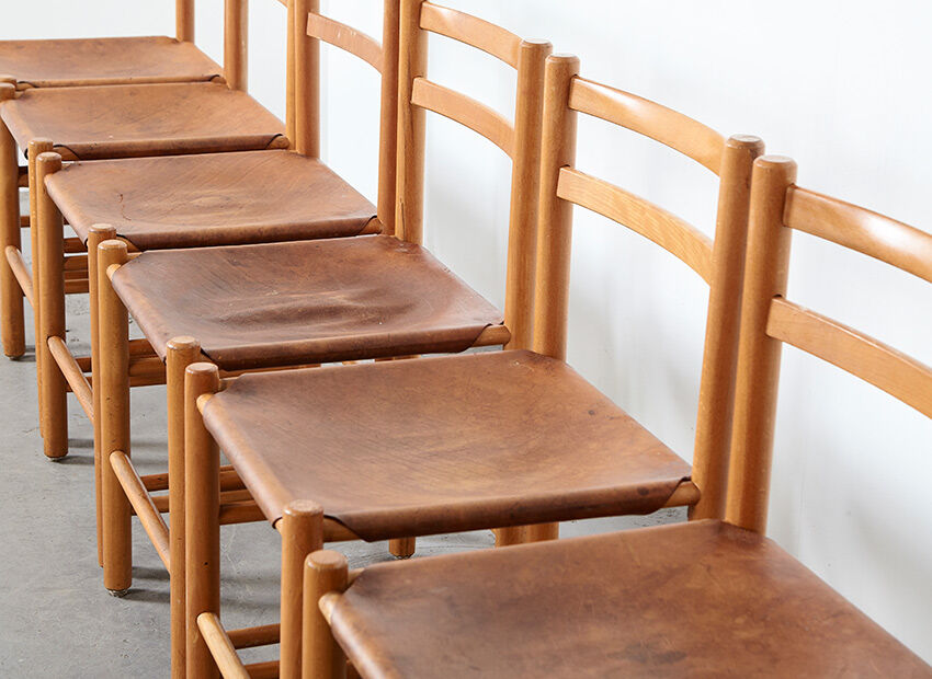 Ate van Apeldoorn Set of 6 Dining Chairs for Houtwerk Hattem 1960s