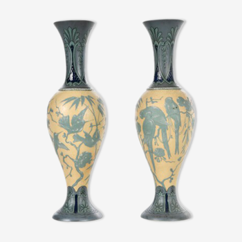 Paire de vases art déco en céramique allemande