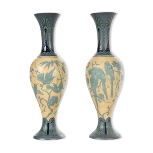 Paire de vases art déco en céramique allemande