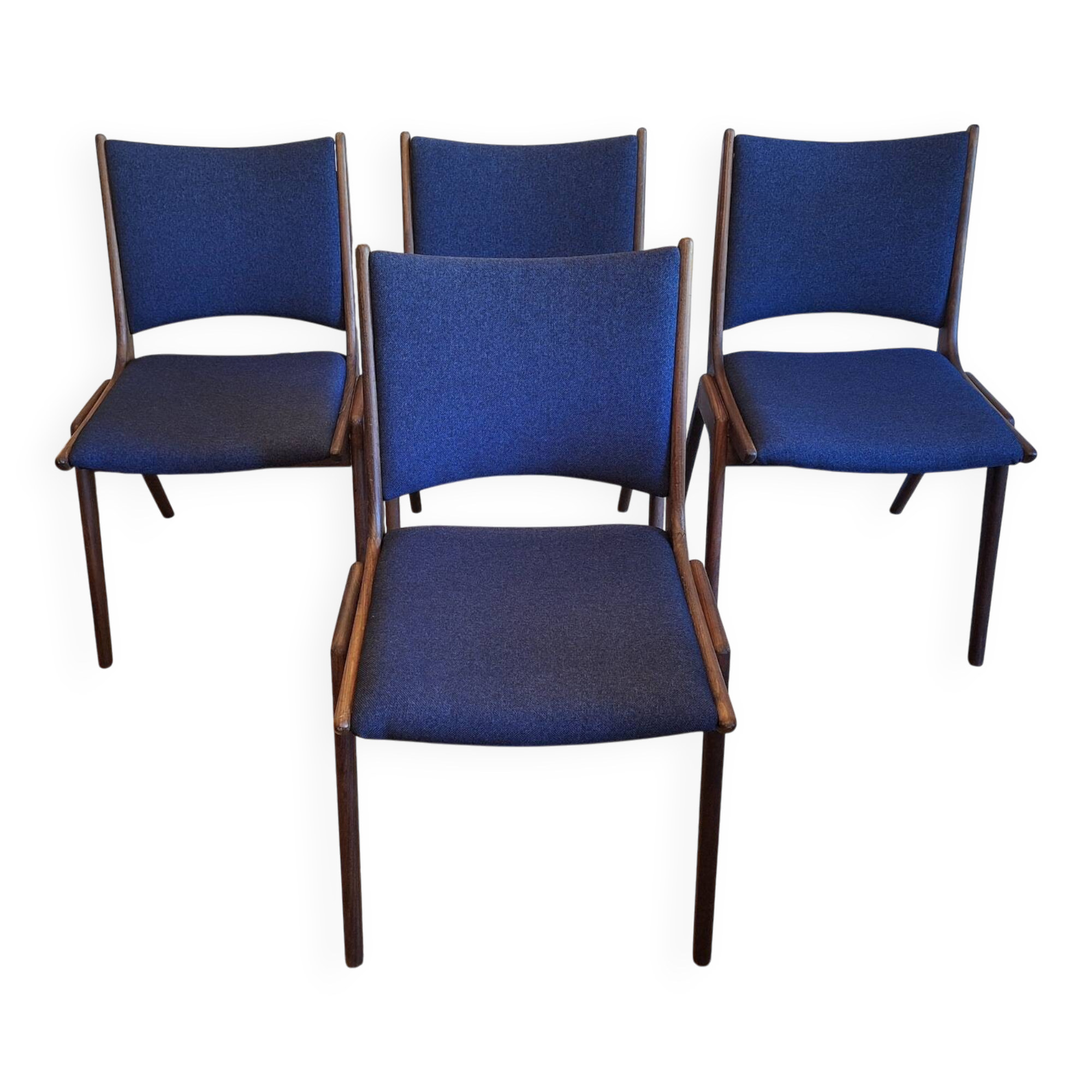 Set of 4 solid teak dining chairs, Denmark 1960s