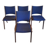 Set of 4 solid teak dining chairs, Denmark 1960s