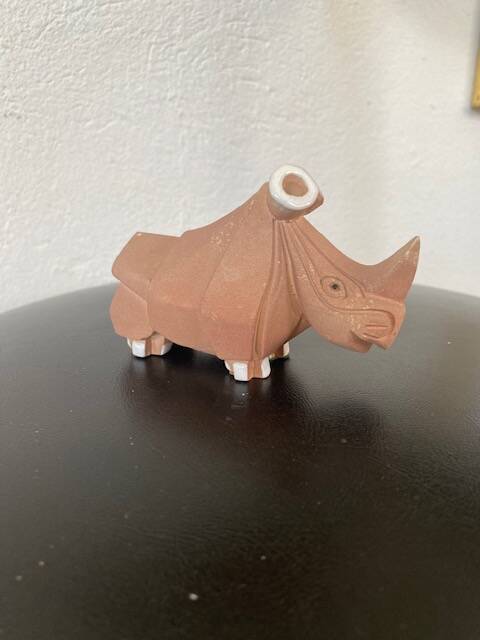 Rhinocéros vintage en céramique par Rinconada