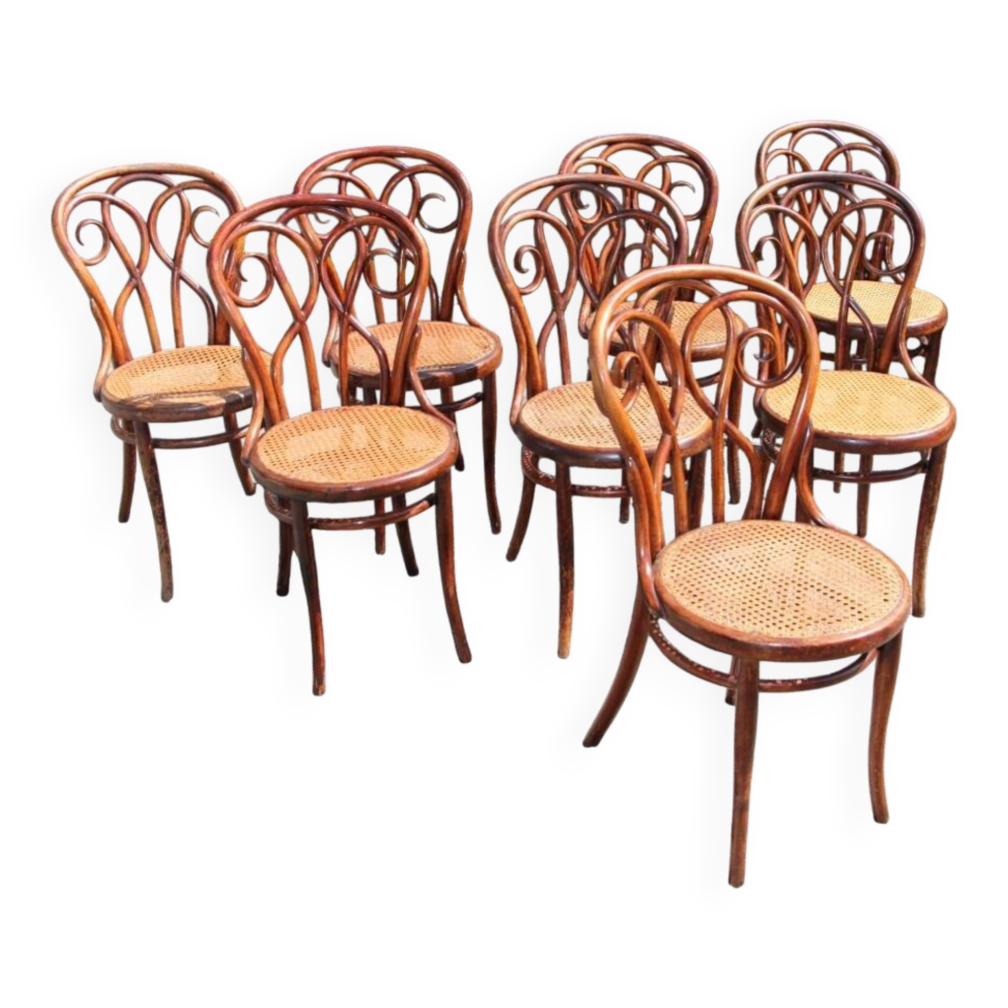 Set of 8 Thonet style bistro chairs