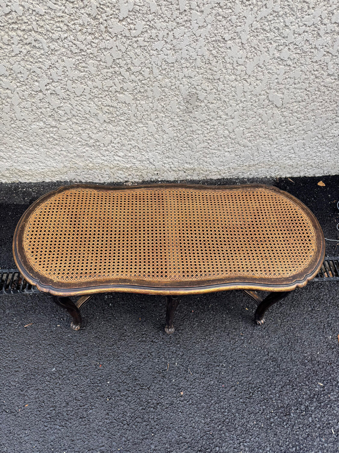 Superb antique piano bench from the late 19th century, Louis XV style