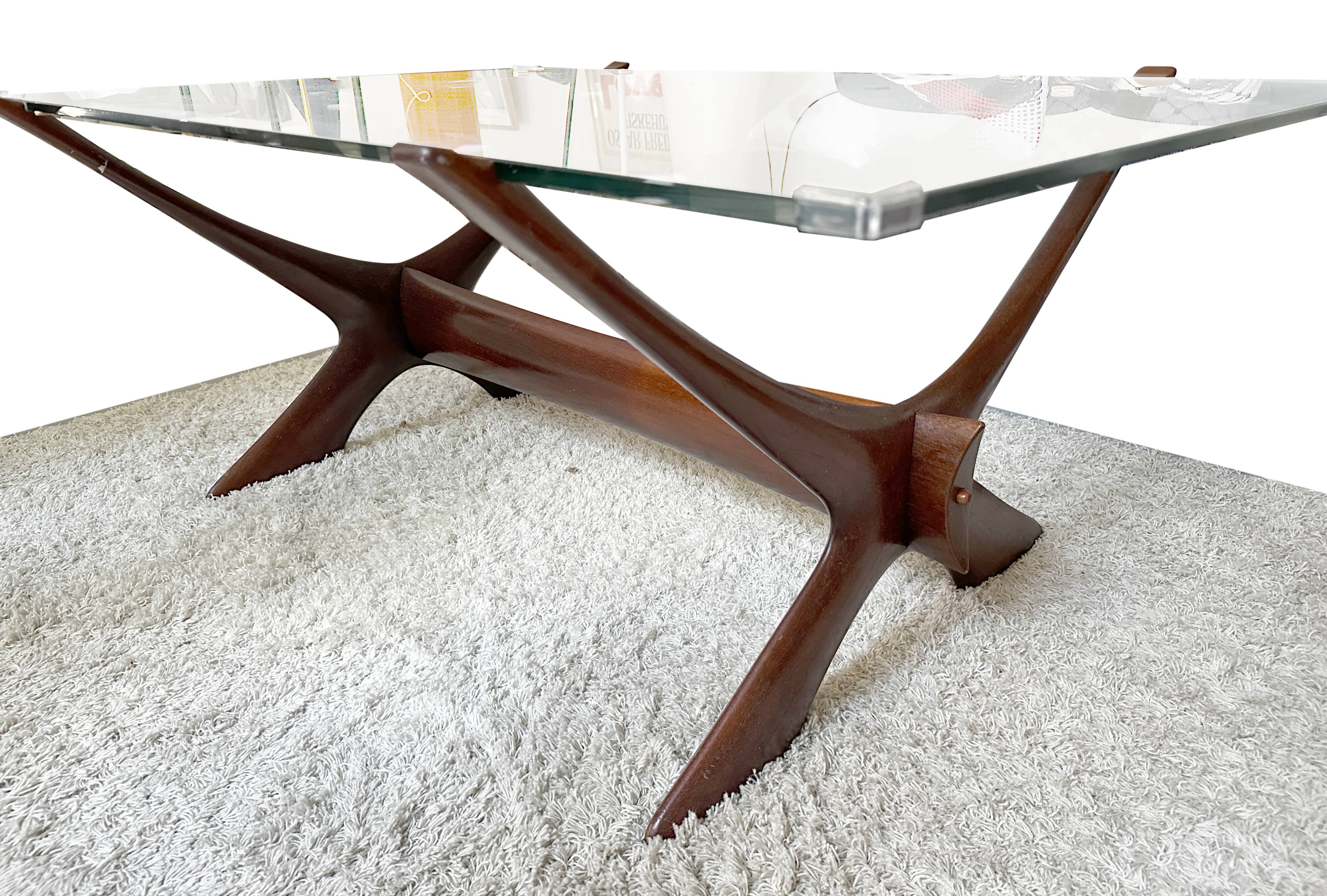 Condor coffee table by frederik schriever-abeln  with new glass tabletop