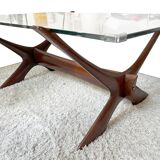 Condor coffee table by frederik schriever-abeln  with new glass tabletop