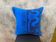Asymmetric Blue Turkish Rug Pillow, 16x16 Square Wool Cushion Cover