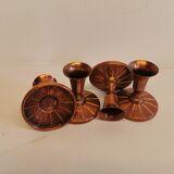 Candlesticks made of copper, Danish design, estimated from the 60s.