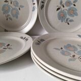6 Saint-Amand stoneware dinner plates, Sologne pattern