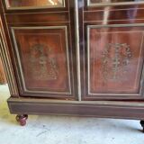 Napoleon iii library showcase with brass marquetry in mahogany from the 19th c. n°1