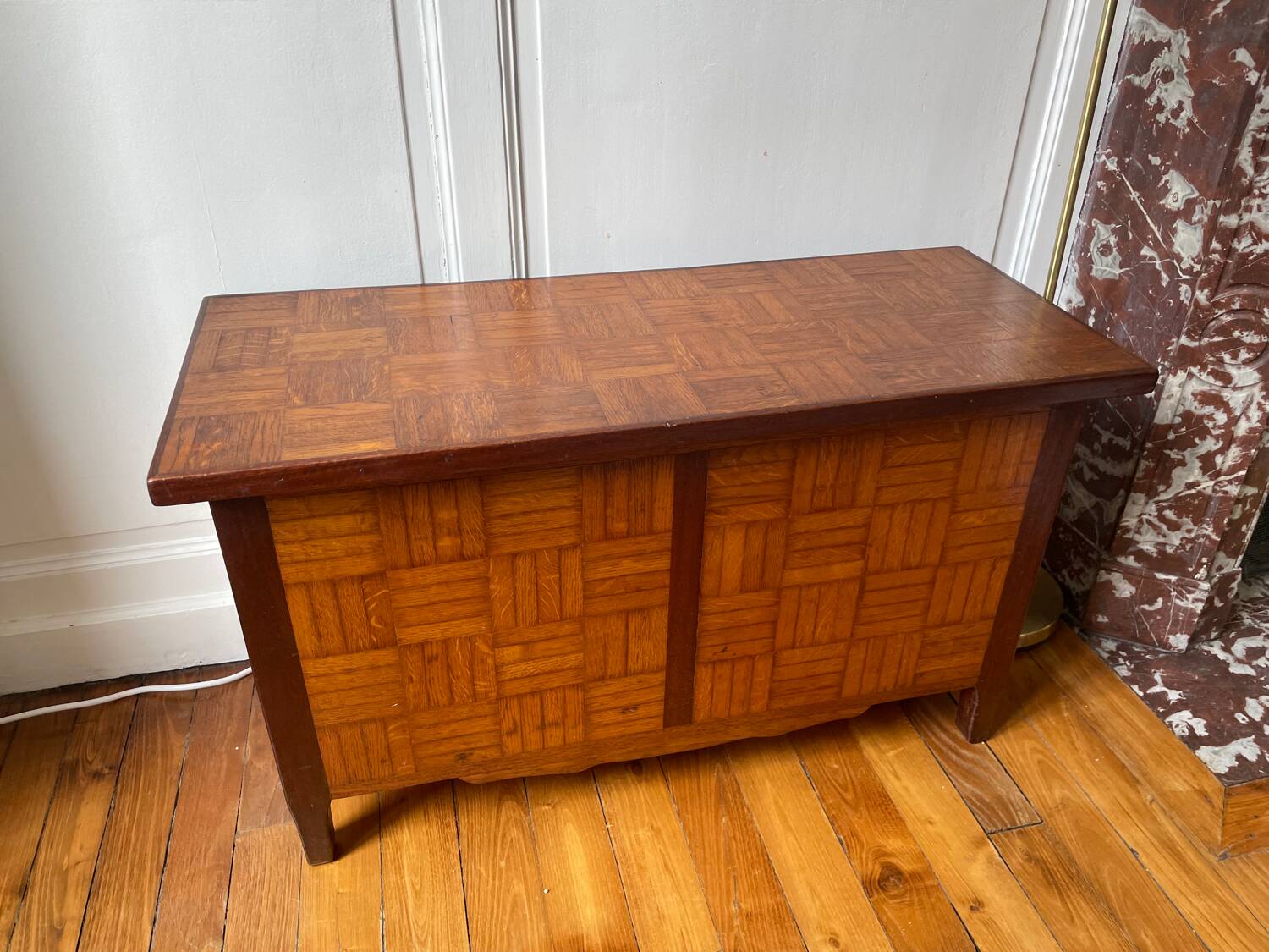 Solid oak toy chest