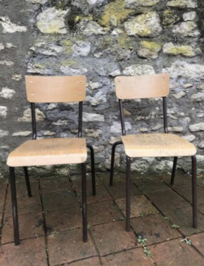 Pair of Mulca school chairs