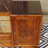 Solid walnut sideboard with small display cabinet