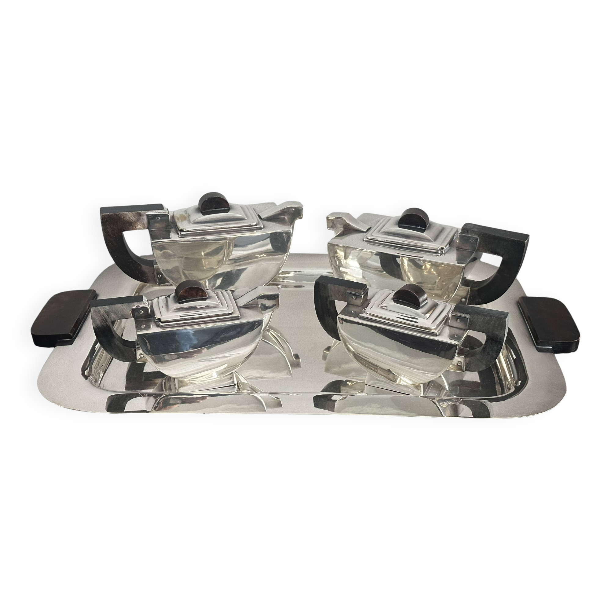 Art deco silver-plated tea and coffee set