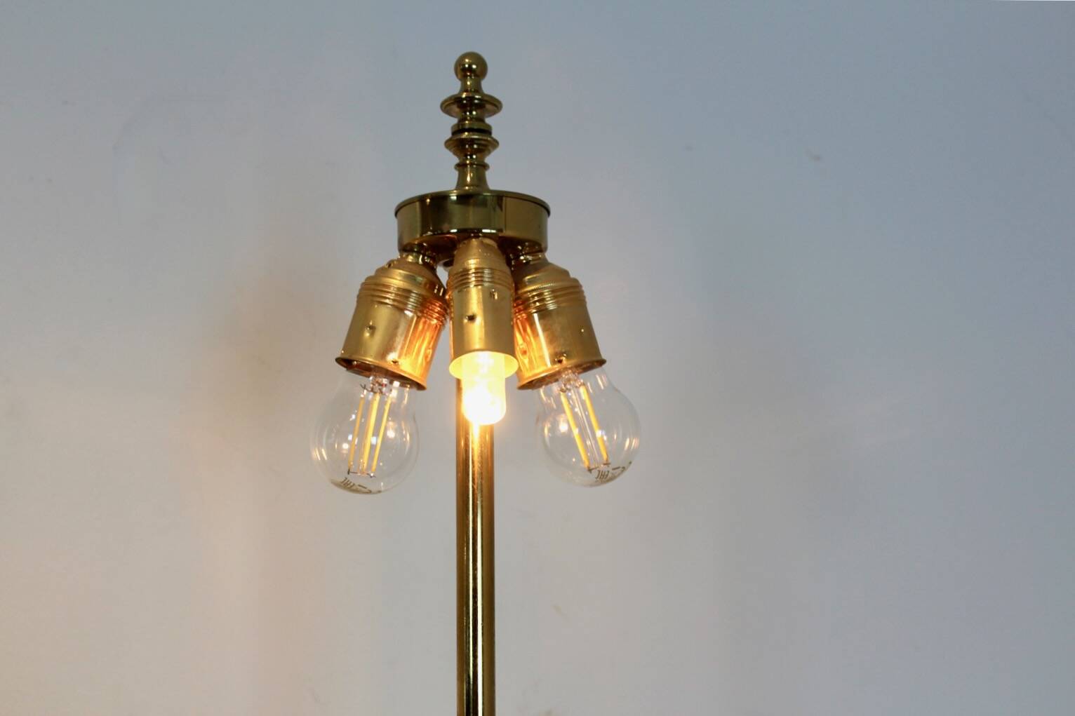Pair of large Belgian brass carved eagle table lamps