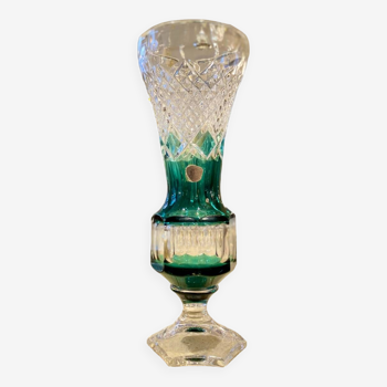 Vase Val Saint-Lambert cristal taillé 1960