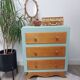 Small 3-drawer chest of drawers, green and wood