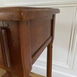 Nightstand, vintage side table with a drawer and a low shelf in solid wood