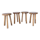 Set of 4 tripod stools from the 1950s.