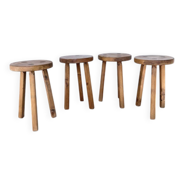 Set 4 de tabourets tripode années 50