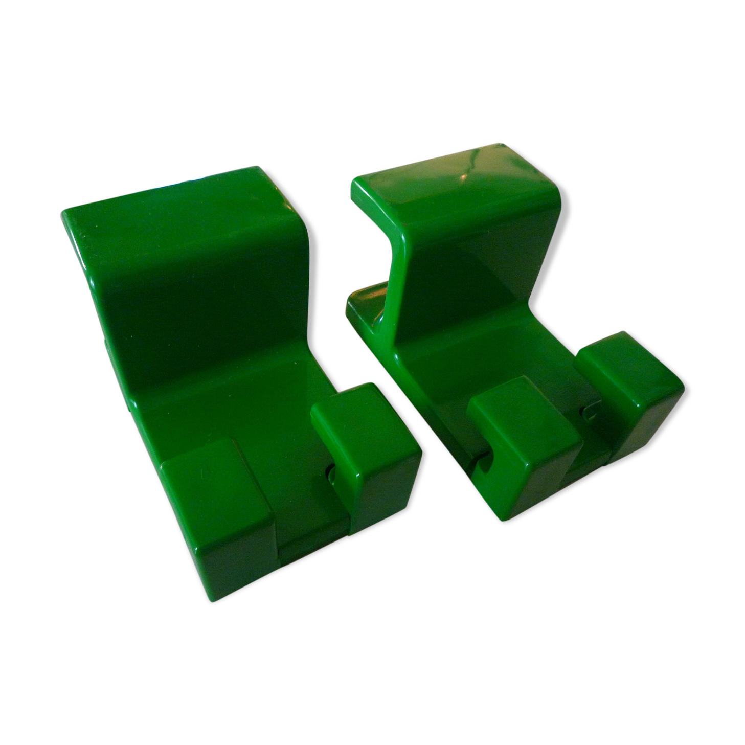 Paire de patères verte, design Olaf von Bohr 70
