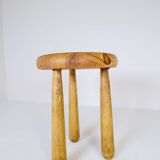 Modern Scandinavian Sculptural Stool, Pine, Sweden, 1970s