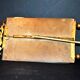 Old photo frame RIBBON KNOT brass and beveled glass 20.5x11